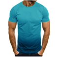 thumbnail image 4 of PEZHADA Chemises Hommes Décontractées Manches Courtes T-Shirt Ajusté Homme Couleur Contrastée Tee Dégradé Manches Courtes Hauts d'Été Col Rond Chemises Décontractées T-Shirts d'Entraînement Chemises Hommes T-Shirts Graphiques, 4 of 6