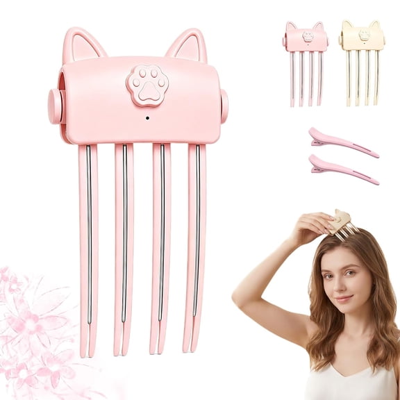 Wireless Heated Volumizing Root Lift Clip - Portable Volumizing Hair Crown | 2 Heat Settings Root Lifting Hair Clip for Fine Flat Hair, Rechargeable Travel Styling Tool(Pink*1)