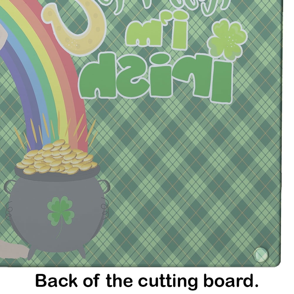 Yellow Labrador Retriever St. Patrick's Day Glass Cutting Board Large 12 in x 15 in