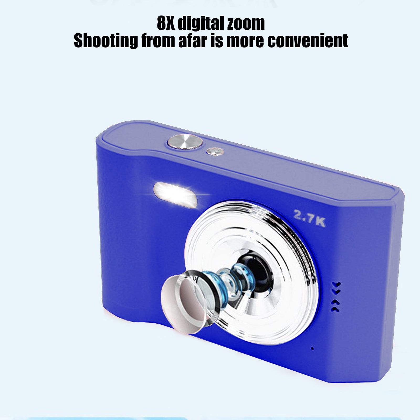 EGYMEN 720p HD Digital Camera with 8x Digital Zoom, 27 Megapixel CCD, Compact for Students, Built-In Filter Effects.