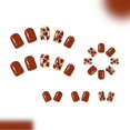 thumbnail image 4 of Radiance Maple Leaf Press on Fingernail Tips 24Pcs Artificial Fingernails Short Coffin Form Shine Artificial Nail Tips, 4 of 4