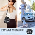 thumbnail image 4 of Sunyuer Women Mini Drawstring Bucket Bag, Letter Print PU Leather Handbag, Fashion Detachable Adjustable Strap Crossbody Shoulder Purse for Daily Travel, 4 of 9