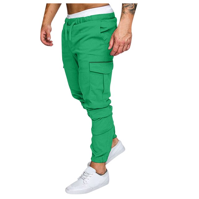 toraway Men Jean Shorts Stretch Mens Cotton Casual Pants Solid Color Comfortable Drawstring Pocket Color Matching Design Overalls Pants Pants Casual Pants M