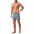 thumbnail image 2 of INSPIRE CHIC Men's Comfortable Breathable Cotton Mid-Waisted Striped Boxer Shorts 34 Gray, 2 of 5