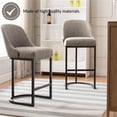 thumbnail image 2 of Leick Favorite Finds Barrel Back Metal Counter Stool Set in Gray/Espresso, 2 of 23