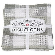 Now Designs Check Dishcloth Set, London Gray