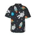 thumbnail image 3 of Balery Space Print Men's Hawaiian Shirts Short Sleeve Beach Shirt Relaxed Fit Vacation Button Down Shirts-X-Large, 3 of 9