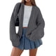 thumbnail image 1 of Suéter PRETTYGARDEN de Punto Grueso con Frente Abierto Gris Oscuro S, 1 of 8