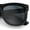 All Black, variant on Curved Concave Face Oversized Horn Rim Plastic Retro Sunglasses All Black