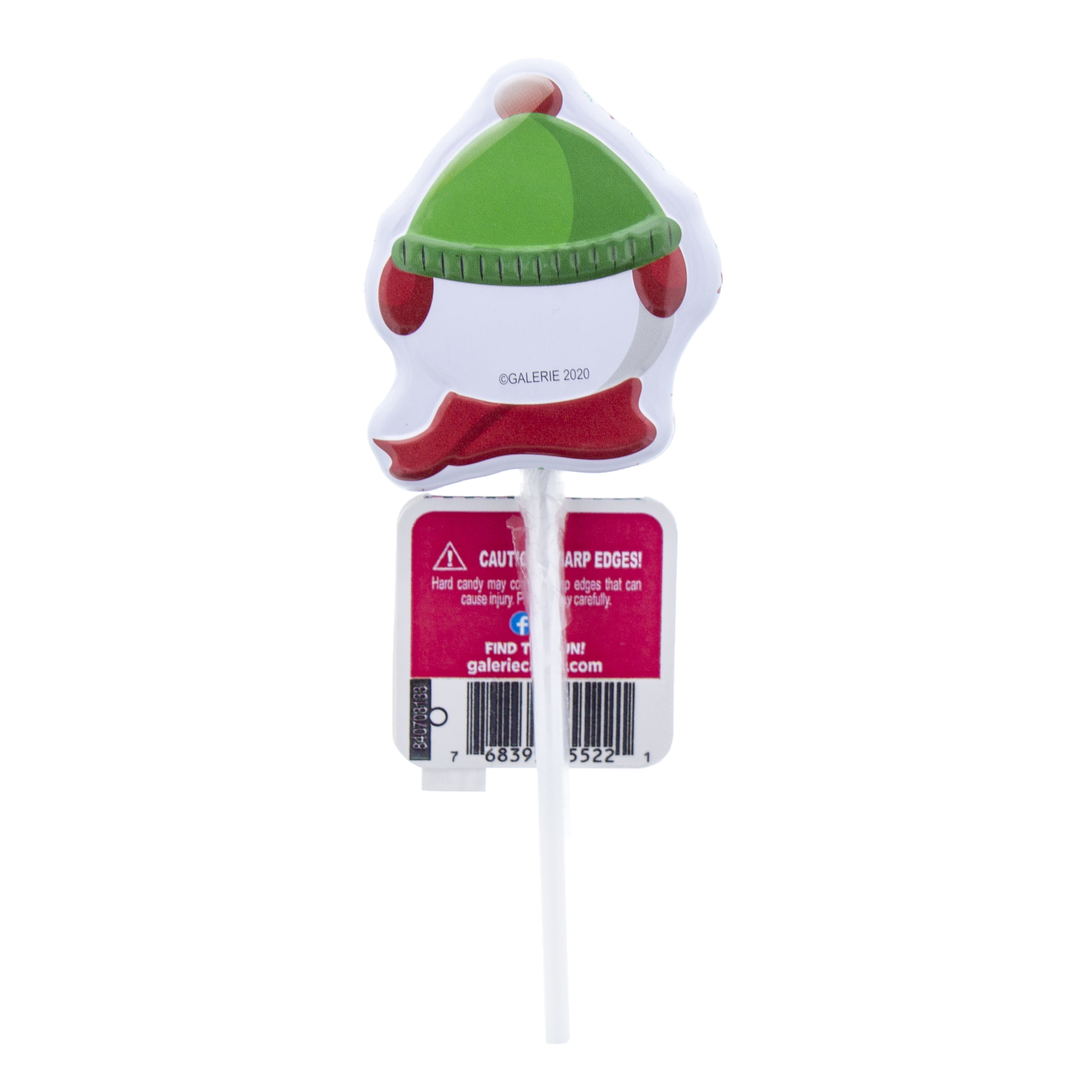 Galerie Snowman Tin with Swirl Strawberry Lollipop, 0.46 oz