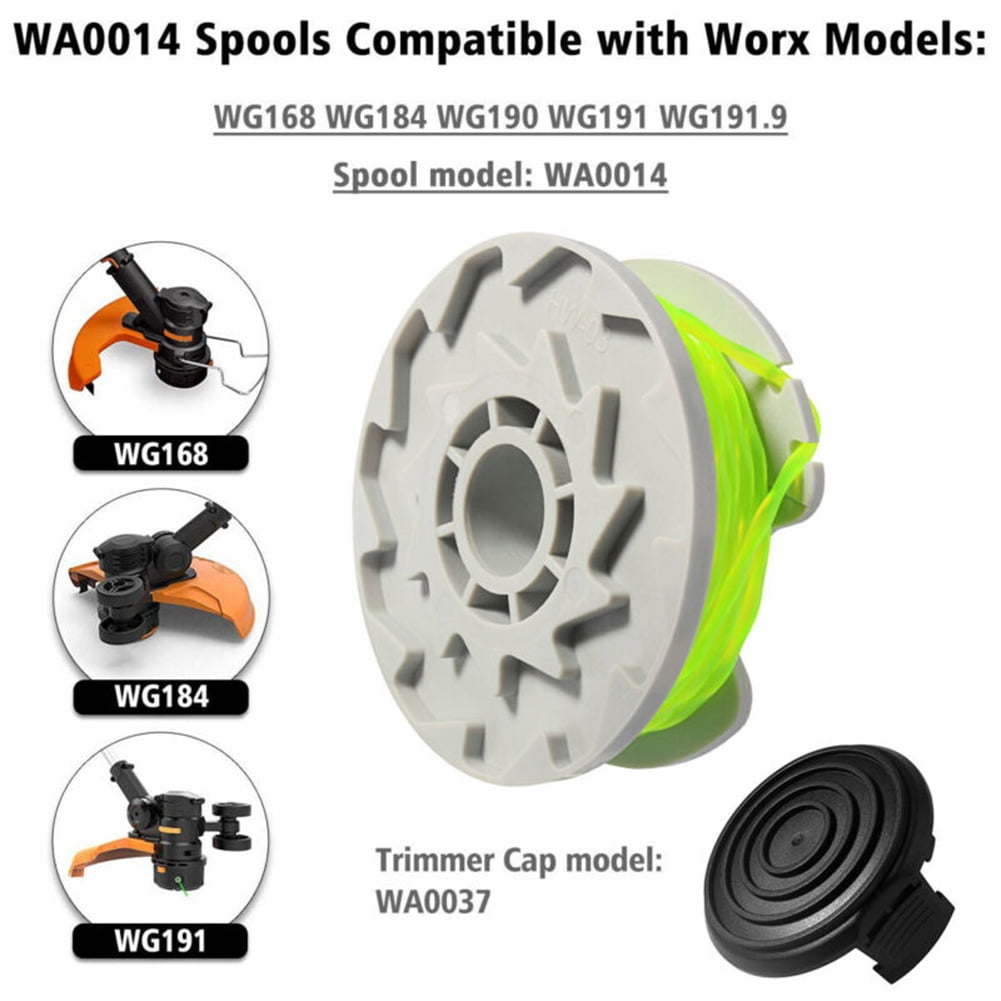 THTEN WA0014 Trimmer Replacement Spool Cap Covers Compatible with Worx WA0014 WG168 WG184 String Trimmers,WA0037 Cap Covers Weed Eater Spool Cap for Worx Parts 3 Pack 