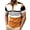 Orange, variant on Timoontee Summer Men's Top With 3 Buttons Short Sleeves Striped Top Dry Sporty Breathable Short Sleeves Lapel Top/shirt Blue M