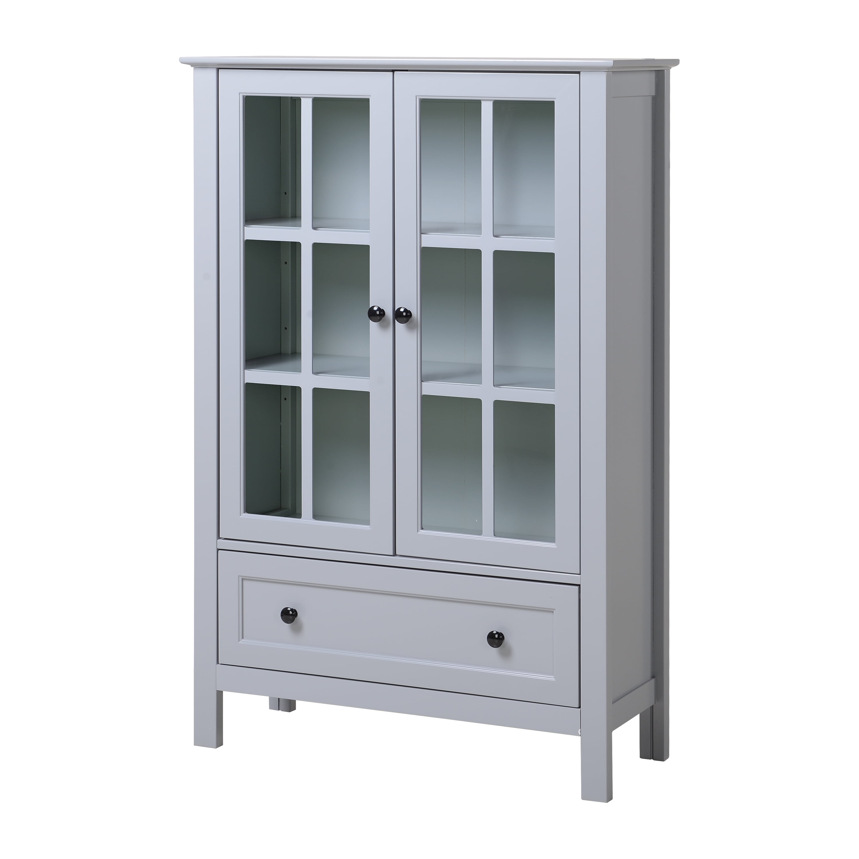 Homestar 2 Door 1 Drawer Glass Cabinet Com