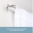 thumbnail image 3 of Kenney Steel Double Curtain Rod Conversion Kit, 42-120" Adjustable Length, 5/8" Dia., Brushed Nickel, 3 of 4