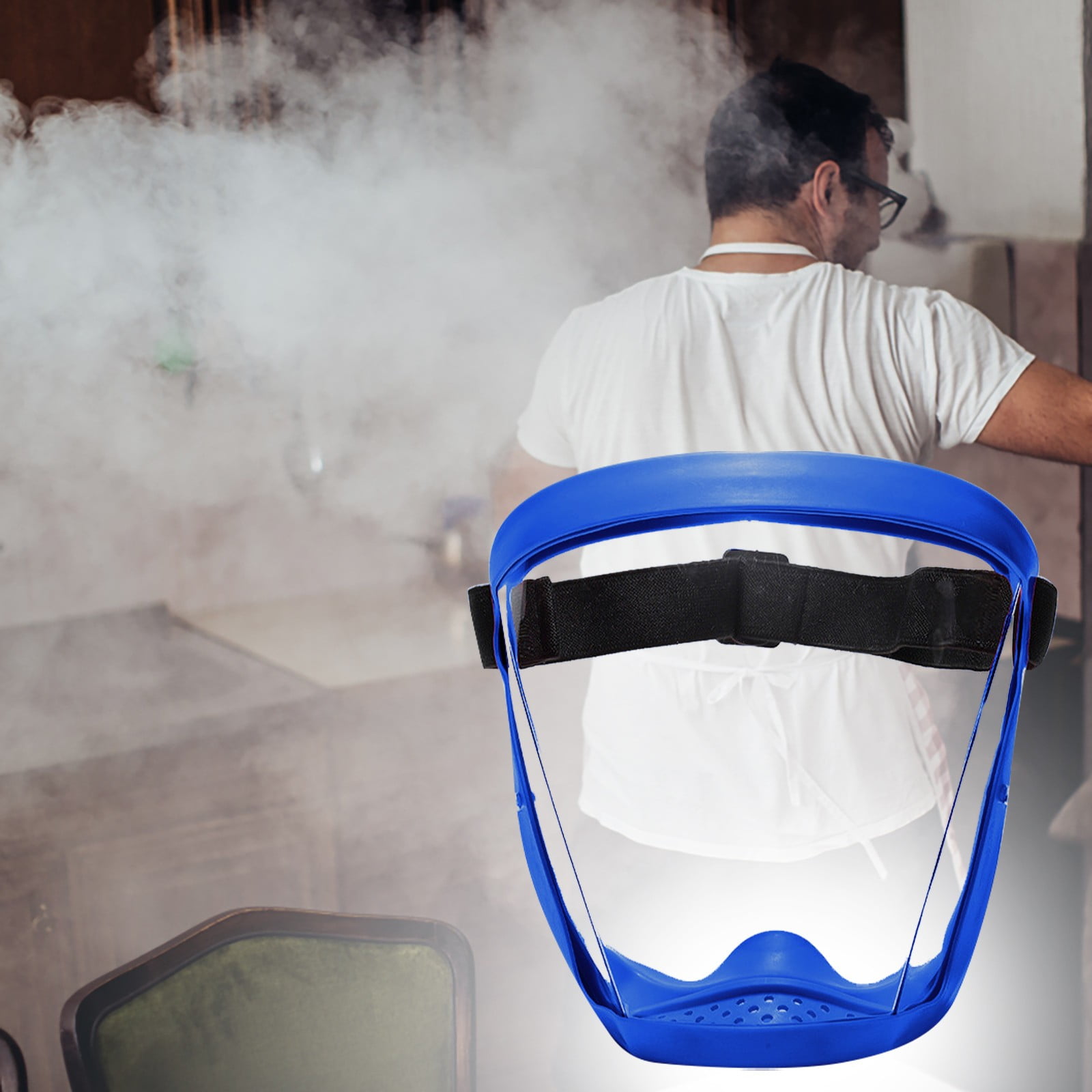 LYINGF Anti Fog Mask,Adult Clear Face Shield,Plastic Face Mask ,Full Face Shield for Yard Work & Woodworking,Wide View Clear Visor with Anti-Fog Coating,Breathable Bottom Design,Adjustable Headband
