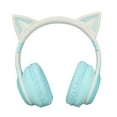 thumbnail image 3 of Auriculares Bluetooth con Oreja de Gato para Juegos, inalámbricos, Plegables, para música, con luz LED, micrófono Desmontable, Cable de 3,5 mm, Verde, 3 of 5