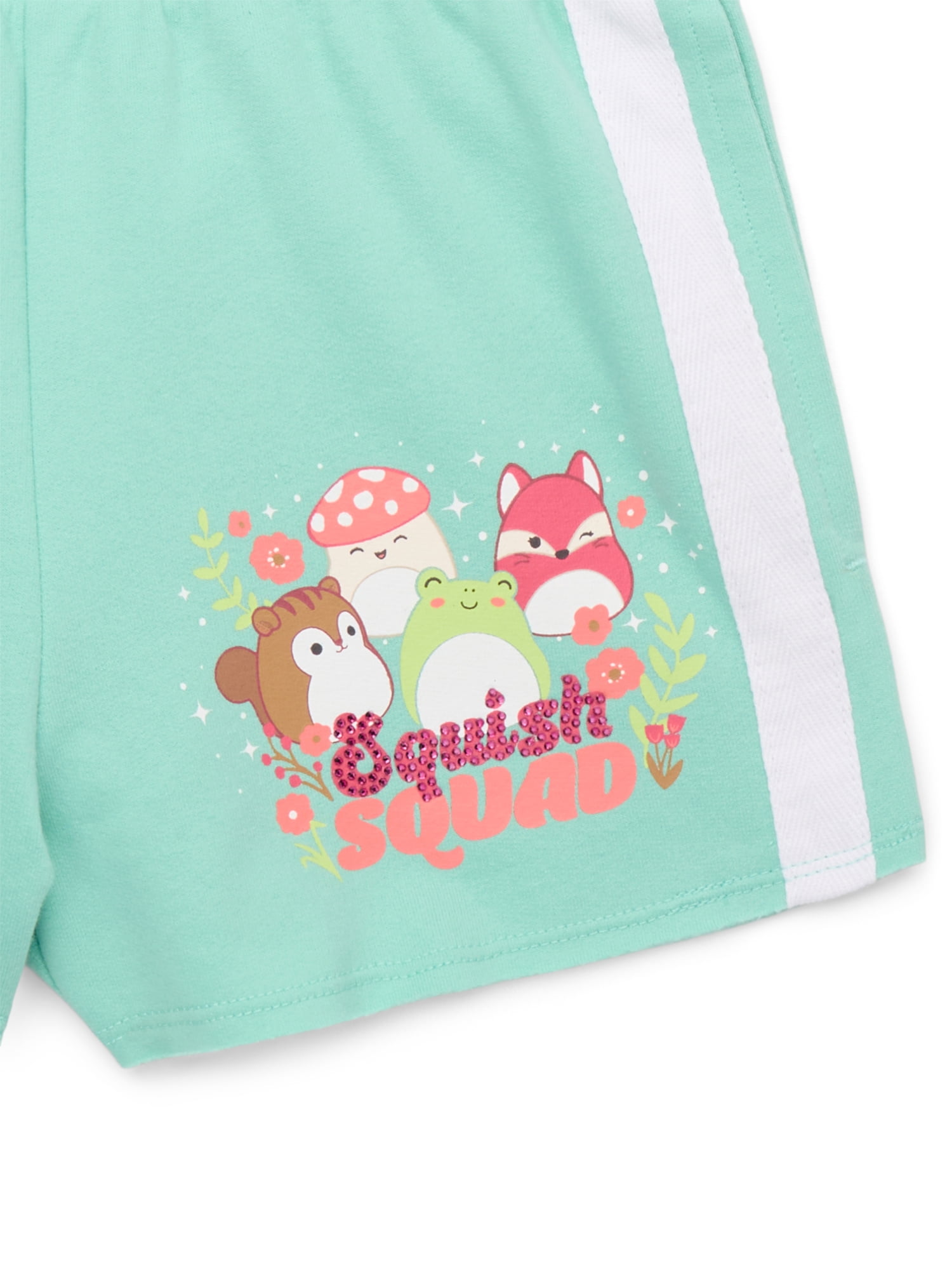 Squishmallow Squad Girls Graphic Fleece Shorts, Sizes 4-16