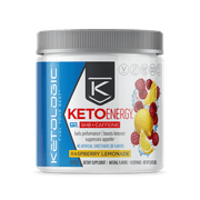 KetoLogic BHB Exogenous Ketones Caffeine Supplement, Raspberry Lemonade | 10 Servings