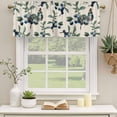 thumbnail image 2 of Blueberry Spring Leaves Curtain Valances for Windows, Kitchen Valance Window Treatments Panel 2 Pack, Beige Botanical Branches Rod Pocket Short Curtains for Bathroom Bedroom 60 x 18 Inch, 2 of 8