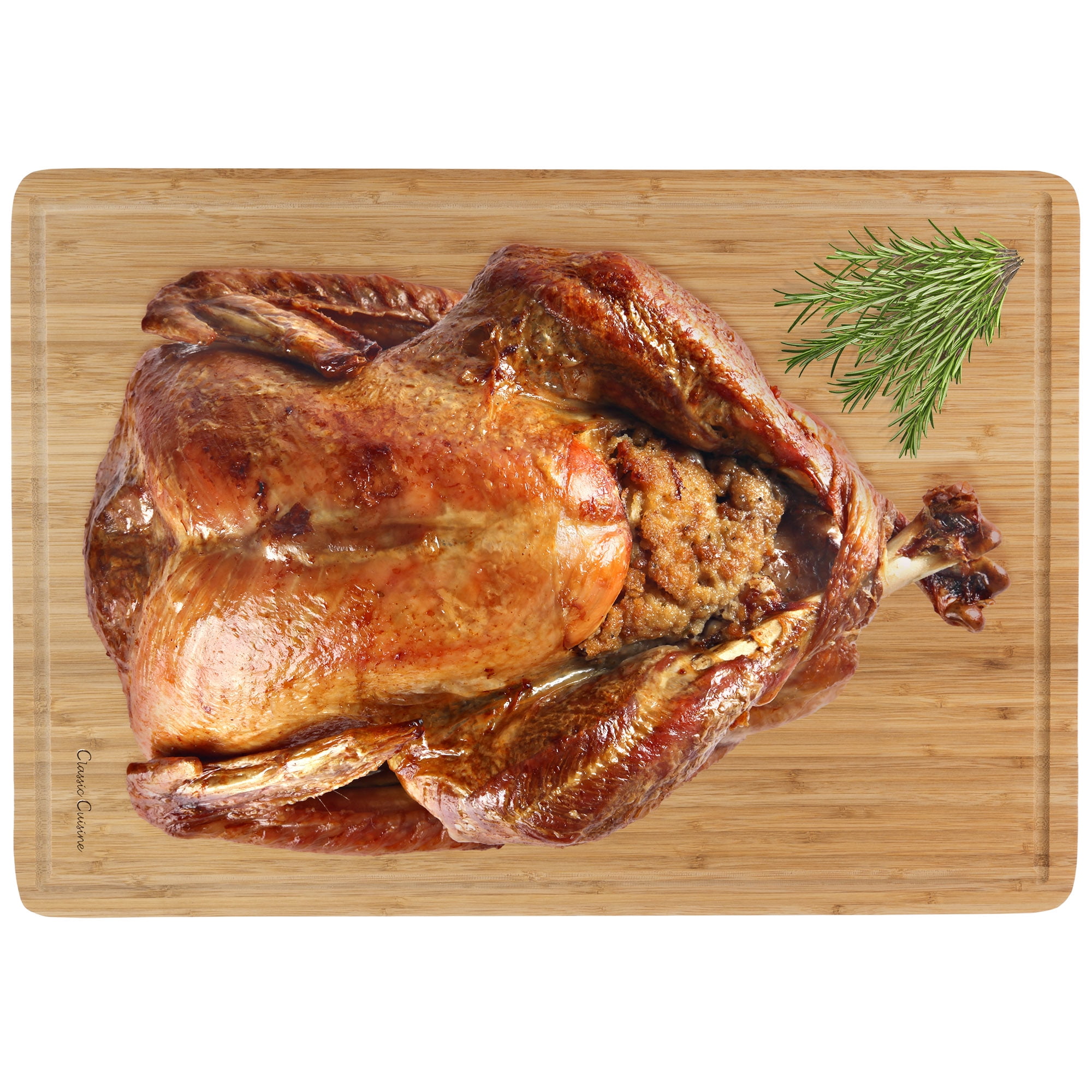 Classic Cuisine Extra-Large Bamboo Cutting/Serving Board with Juice Groove
