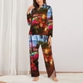 thumbnail image 2 of Hirioo Tropical Beach Candlelight for Women's Pajama Sets 2 Piece Pjs Women's Long-Sleeved Pajama Set Button Down Sleepwear,S-XXL-Medium, 2 of 7