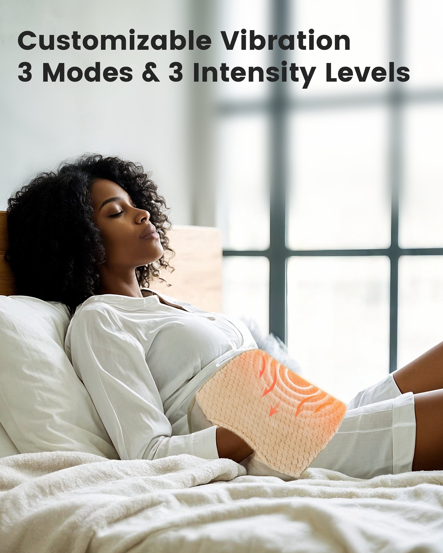 Heating Pad with Massager for Back Pain Relief, Heating Pad Wrap for Period Cramps Lower Back Neck Shoulders Relief