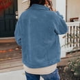 thumbnail image 6 of Yokua Women's Casual Lapel Loose Button Down Long Sleeve Corduroy Jacket with Pockets, 6 of 7