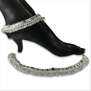 700 Silver Rajwada Rajwada Pajeb / Anklet with Meena - Style #03