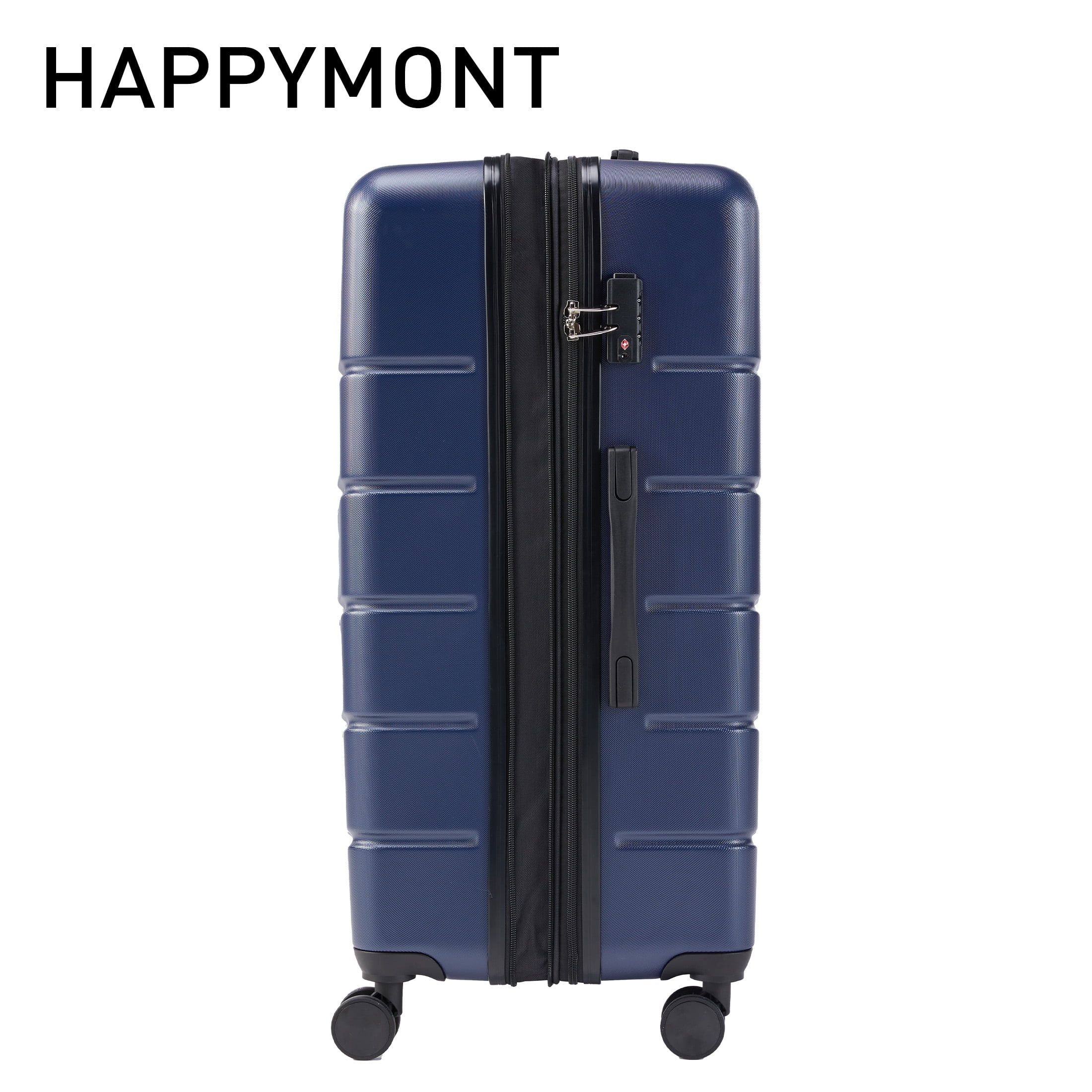 HAPPYMONT 24" Expandable Hardside Spinner Luggage w/TSA Lock - Lightweight Medium Checked Suitcase, Blue