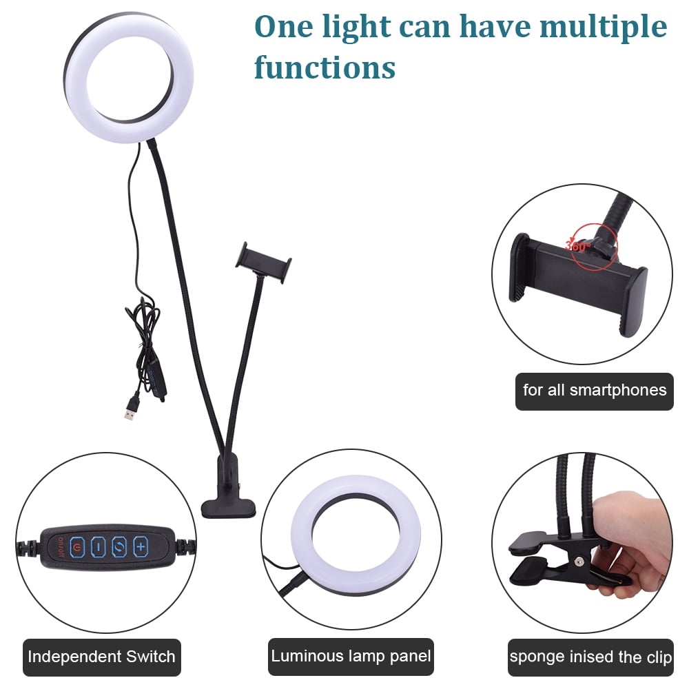Private Jungle 6 inch Diameter 16cm Live Fill Light Desktop Clip Light 64 LED USB Book Clamp Light ,Eye Protection Desk Lamp, 360 ° Flexible Gooseneck Bed Night Light Private Jungle 6 inch Diameter 16cm Live Fill Light Desktop Clip Light 64 LED USB Book Clamp Light ,Eye Protection Desk Lamp, 360 ° Flexible Gooseneck Bed Night Light