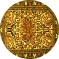 thumbnail image 1 of Ahgly Company Machine Washable Indoor Round Persian Yellow Traditional Area Rugs, 3' Round, 1 of 4