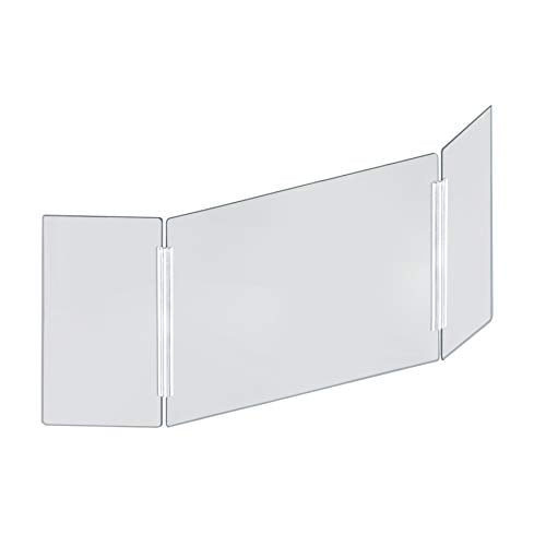 Azar Displays 176194100 TriFold Protective Sneeze Guard for Counter