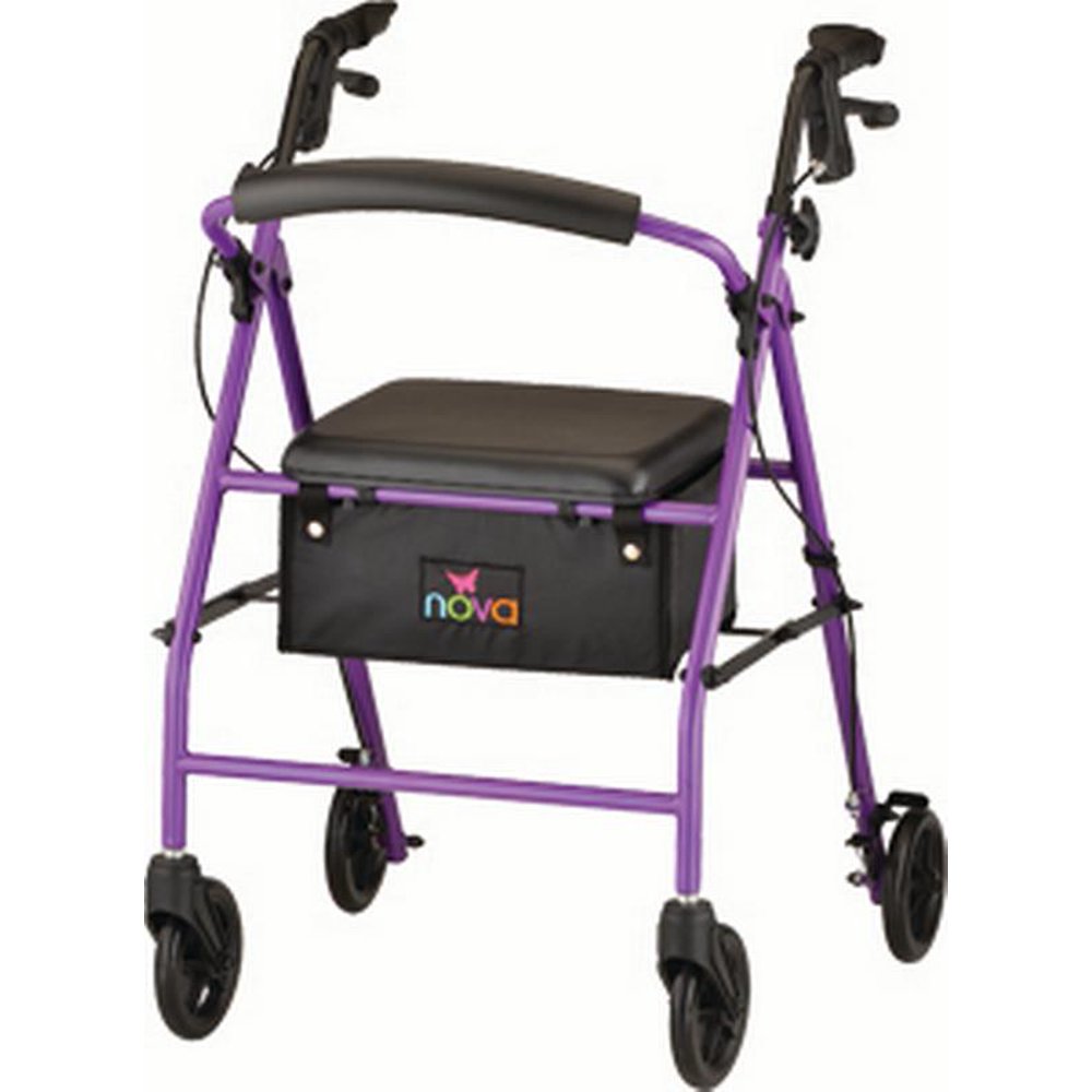 Rollator Nova Vibe 6S Steel Rolling Walker Weight Capacity 300 lbs