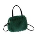 thumbnail image 3 of Bolso de mano de felpa para mujer, bolso bandolera suave y portátil para ir al trabajo o de vacaciones. Verde oscuro, 3 of 8