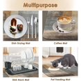 thumbnail image 4 of Coffee Mat for Countertops, Brown Grey Painting Abstract Modern Dish Drying Mat 2 Pcs for Kitchen Coffee Bar Accessories, Fit Under Coffee Maker Espresso Machine Dish Rack Hide Stain Rubber 12x19in, 4 of 6