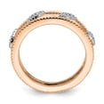 thumbnail image 2 of 925 Sterling Silver Stackable Expressions Rose Gold-plated Diamond Jacket Ring Size: 10; for Adults and Teens; for Women and Men, 2 of 5