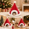 thumbnail image 6 of Neoargh Christmas Pet Bed, Cozy Guinea Pig House, Christmas Hat Design, Soft Fabric, Washable Bed, Non-Slip Base, 6 of 7