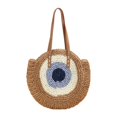 thumbnail image 2 of grande tejido de paja, bohemio con asa tejida de hombro informal s Monedero para viajes Verano Mujer Marrón Yuyangstore monedero de paja, 2 of 8