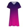 thumbnail image 4 of RATTOYY Fashion Women V Neck Printed Short Sleeved Dress Female Relaxed Fit Clothes, 4 of 5