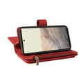 thumbnail image 4 of for Google Pixel 6 Wallet Case, Classic PU Leather Wrist Strap PU Leather Kickstand Card Slots Heavy Duty Protection Zipper Pocket Rugged Phone Case Cover for Google Pixel 6, Red, 4 of 12