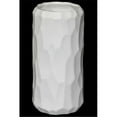thumbnail image 1 of Ceramic Tall Cylindrical Vase with Embossed Irregular Pattern Design Body, White, 1 of 1