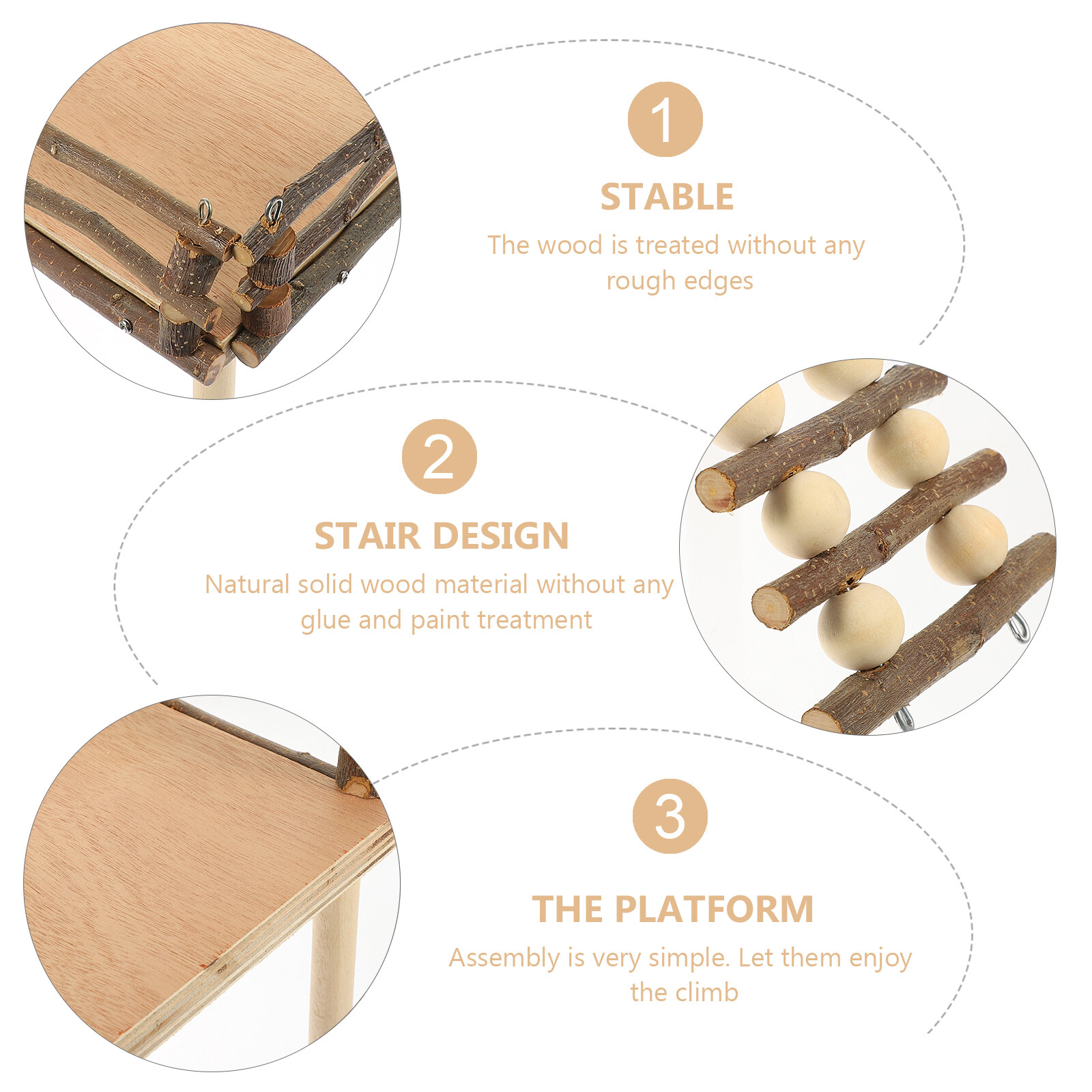 Sipeihong Wooden Hamster Platform Hamster Climbing Platform Guinea Pig Platform Small Pets Ladder Toy