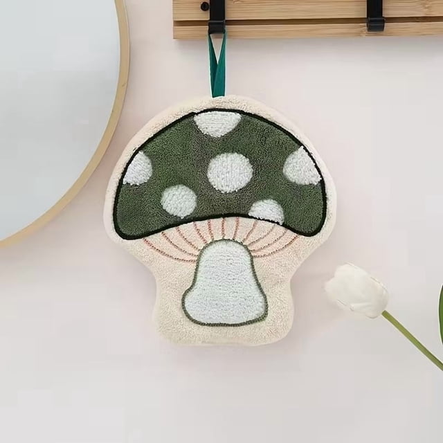 1 toalla de mano con forma de seta, microfibra suave, patrón geométrico, estilo moderno, solo lavado a mano, adecuada for decoración navideña, adornos navideños