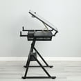 thumbnail image 5 of Drafting Table With Chair & 0 - 75° Adjustable Tempered Glass Top Black Side Storage Space, 5 of 6