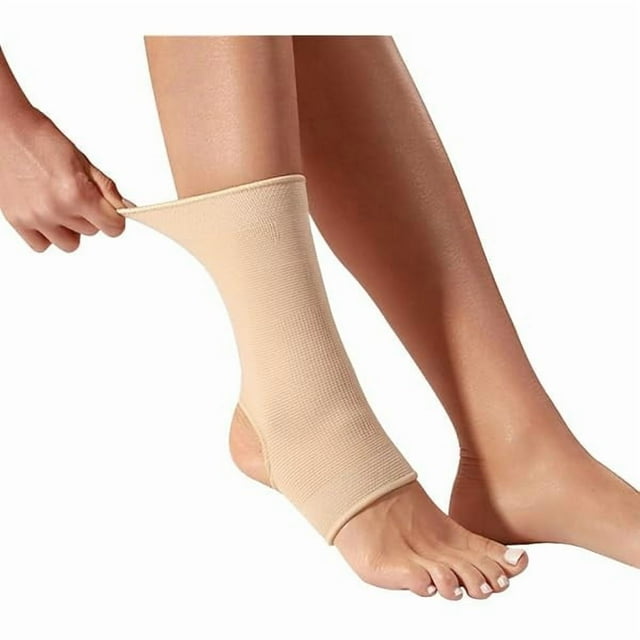 wonima11 2 Pack Ankle Brace Compression Sleeve, Ankle Wrap & Ankle Support for Women & Men, Ankle Compression Sock for Sprain, Swelling, Plantar Fasciitis, Tobillera (M Nude)