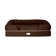 PetFusion Ultimate Orthopedic Memory Foam Dog Bed & Lounge with Medium Firmness Pillow, Waterproof Liner & Breathable Cotton Cover, Extra-Large XL, Brown