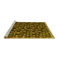 thumbnail image 2 of Ahgly Company Machine Washable Indoor Round Abstract Yellow Modern Area Rugs, 5' Round, 2 of 4