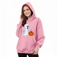 thumbnail image 5 of EchfiProm Pink Sweatshirts for Womens Hooded Oversized Long Sleeve Ghost Print Casual Ladies Tops Pullover M, 5 of 5