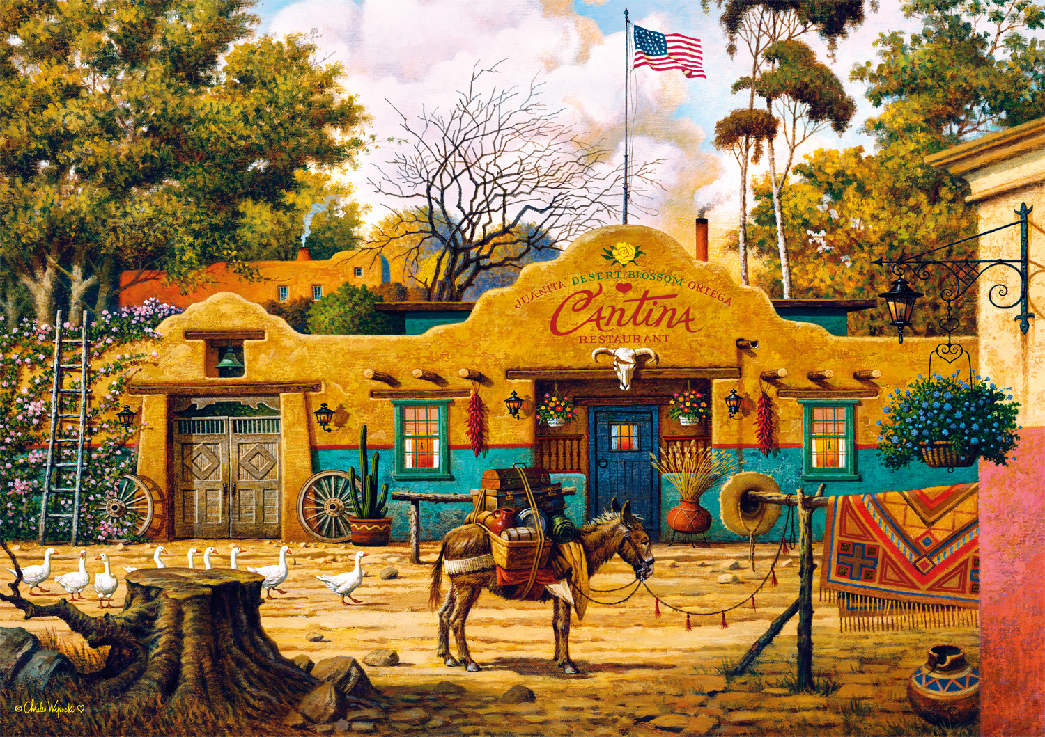 Buffalo Games 300-Piece Charles Wysocki Sunday Morning Stroll Jigsaw Puzzle