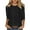 Black, variant on WQQZJJ Womens Fashion Trends Casual Knitted Sweater Round Neck 3/4 Sleeve Pullover Tops Solid Comfort Fit Blouse Tops S-2XL
